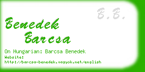 benedek barcsa business card